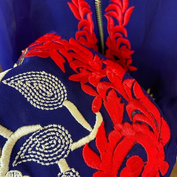 Blue Sheer Embroidered Kurta - Picture 14 of 16